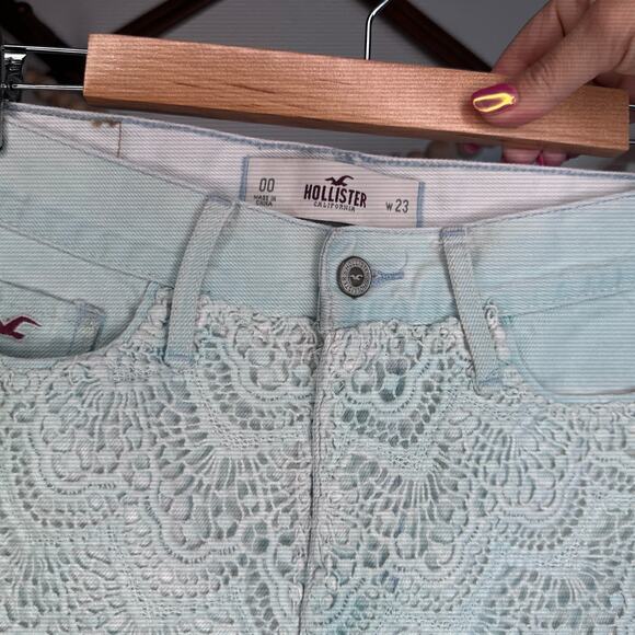 Hollister Light Blue Lace Front Shorts - Picture 3 of 3